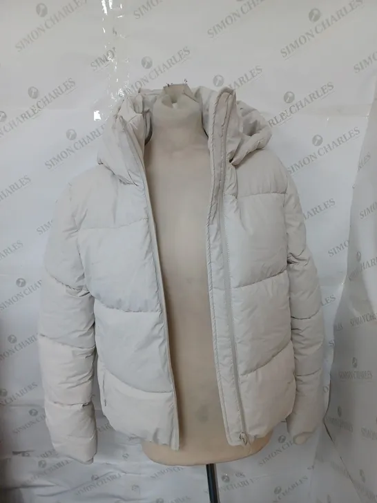 ZARA CREAM CROPPED HEAVY PADDED COAT - SIZE SMALL