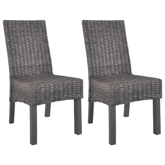 BOXED HESSLE SIDE CHAIR IN BROWN SET OF 2