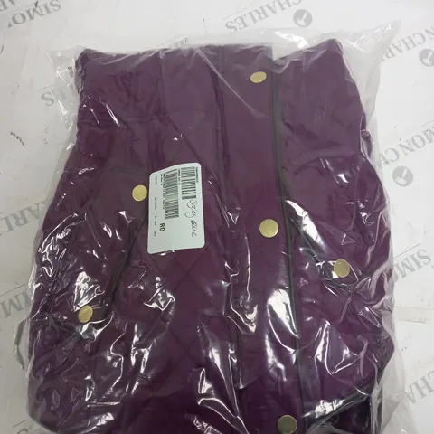 JOULES NEWDALE QUILTED JACKET SIZE 10 DARK PURPLE 