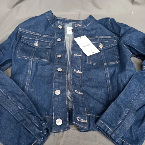 ZARA DARK DENIM BUTTON UP JACKET - EUR XS