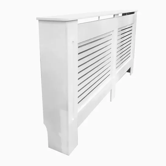 BOXED MODERN RADIATOR COVER MDF CABINET WITH MODERN HORIZONTAL STYLE SLATS