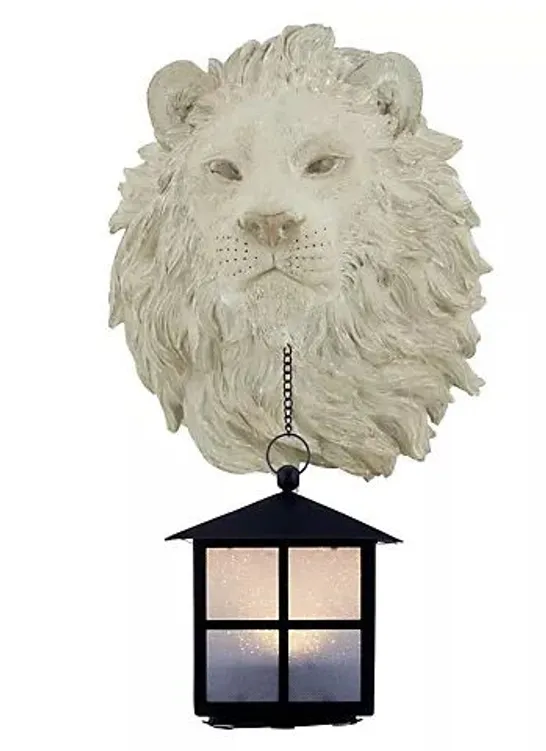 MY GARDEN STORIES LION WALL PLANTER WITH LANTERN STONE