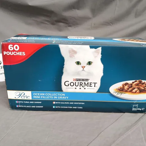 BOXED PURINA GOURMET 60 POUCHES OCEAN COLLECTION MINI FILLETS IN GRAVY(60X85G)