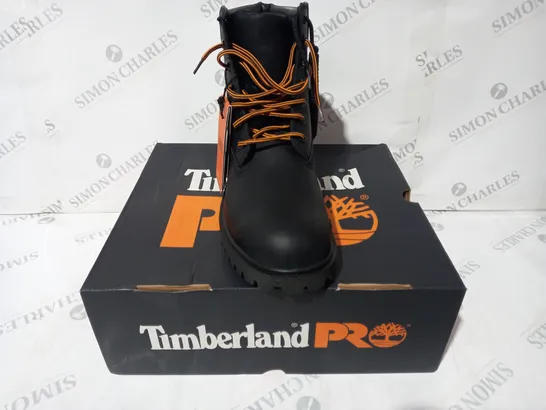 BOXED PAIR OF TIMBERLAND PRO ICONIC WORKBOOTS IN BLACK UK SIZE 9