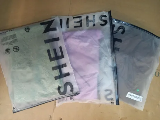 BOX OF APPROXIMATELY 10 ASSORTED SHEIN CLOTHING AND FASHION ITEMS IN VARIOUS COLOURS AND STYLES