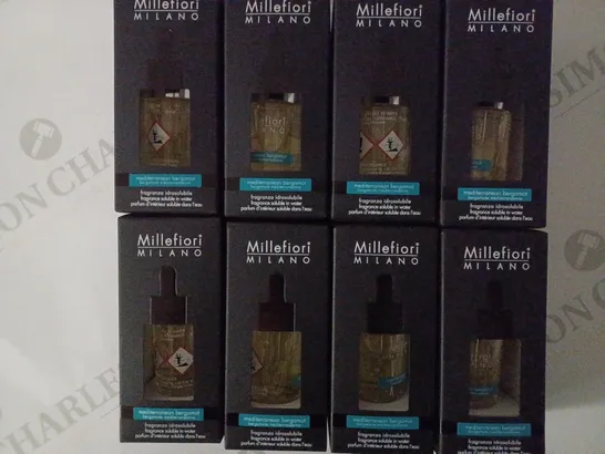 LOT OF 8 X 15ML MILLEFIORI MILANO MEDITERRANEAN BERGAMOT FRAGRANCE SOLUBLE IN WATER