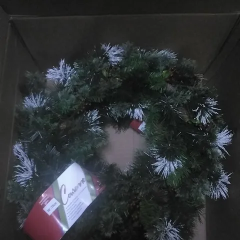 BOXED X2 WINTRY PINE 30" WREATH WITH CONES & BERRIES