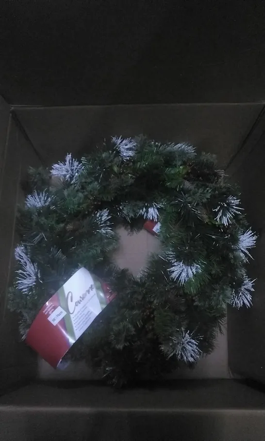 BOXED X2 WINTRY PINE 30" WREATH WITH CONES & BERRIES