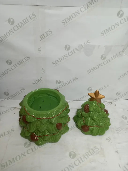 HOMEWORX BY HARRY SLATKIN 3 WICK FESTIVE CERAMIC TREE