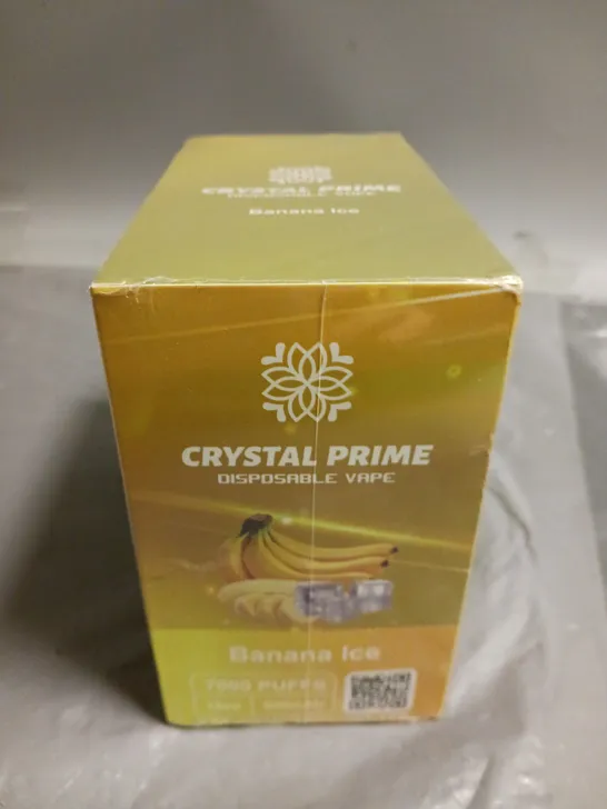 SEALED 10-PACK OF CRYSTAL PRIME 7000 PUFF 15ML DISPOSABLE VAPES - BANANA ICE