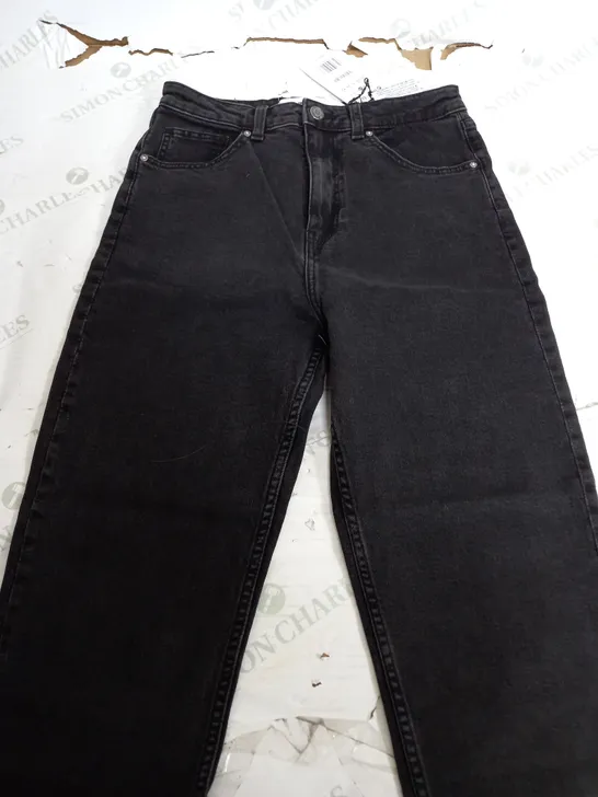 BERSHKA MOM SLIM PETITE BLACK JEANS - EUR 38