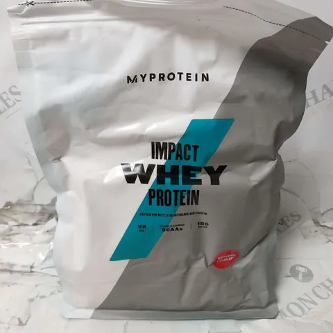 EIGHT BAGS OF MYPROTEIN IMPACT WHEY PROTEIN 1KG NATURAL STRAWBERRY FLAVOUR