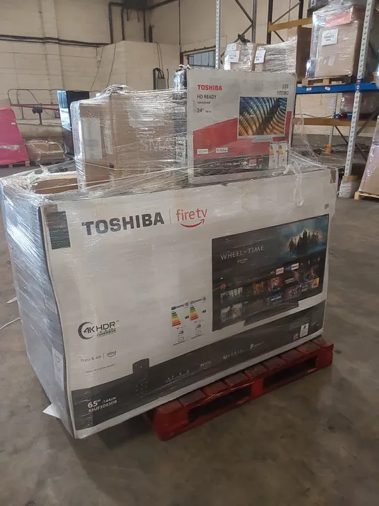 PALLET OF APPROXIMATELY 12 UNPROCESSED RAW RETURN TELEVISIONS TO INCLUDE;