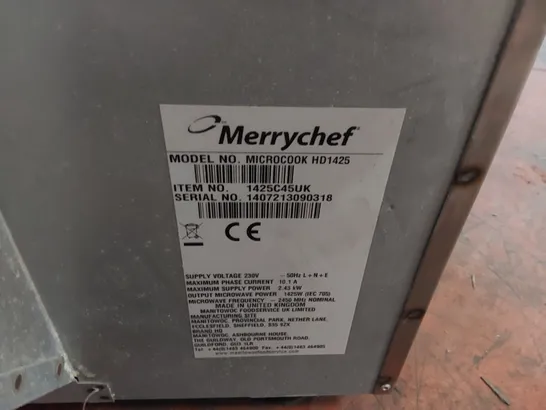 MERRYCHEF MICROCOOK HD 1425 COMMERCIAL MICROWAVE - THE DOOR IS MISSING