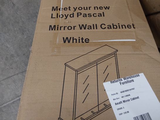 BOXED DESIGNER LLOYD PASCAL MIRROR WALL CABINET WHITE 