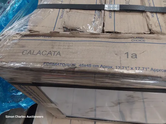 PALLET OF 7 PACKS OF CALACATA SPANISH TILES EACH 45 × 45cm total 10.1sq m