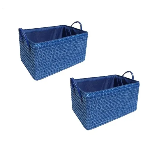 BOXED REBRILLIANT AGARWAL FABRIC GENERAL BASKET (SET OF 2)