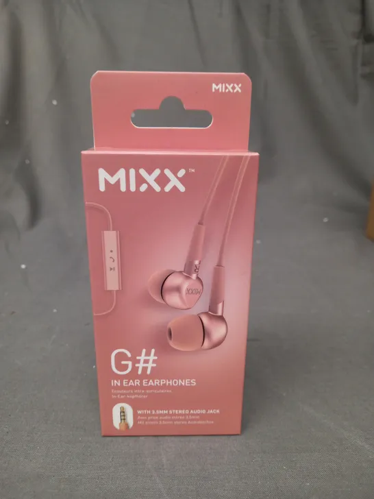 BOXED LOT OF 10 MIXX IN EAR EARPHONES PINK