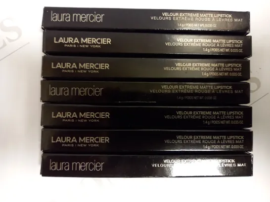 LOT OF 7 LAURA MERCIER VELOUR EXTREME MATTE LIPSTICK - IT GIRL AND CHARMEUSE SHADES