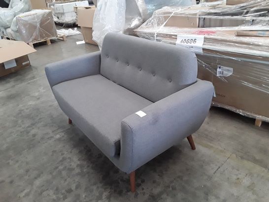 DESIGNER GREY FABRIC TWO SEATER SOFA