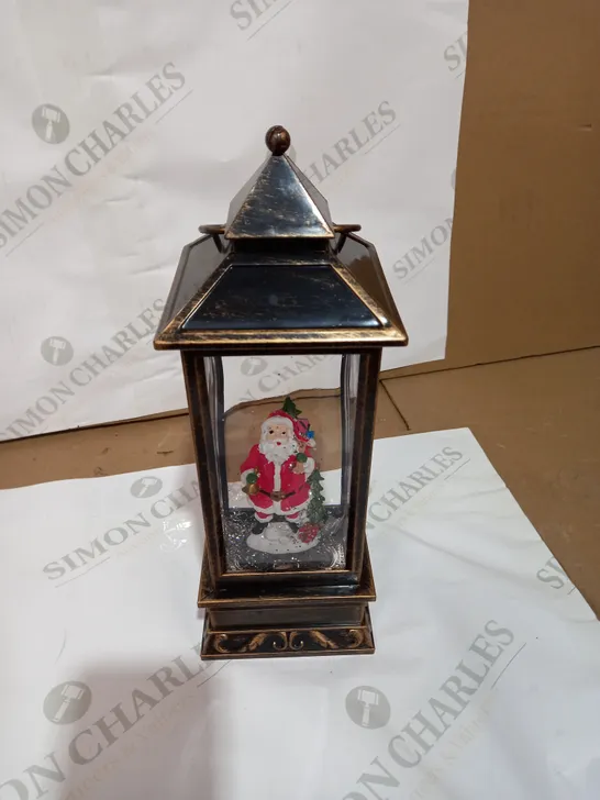 SNOW SWIRL SANTA LANTERN 