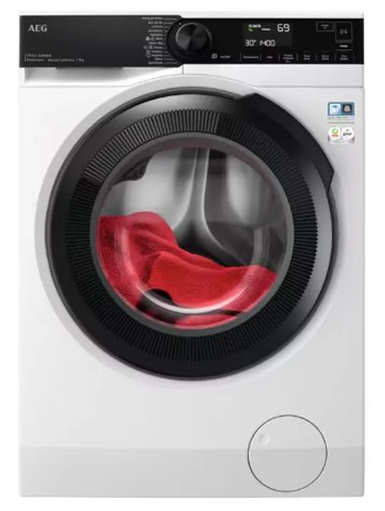 AEG PROSTEAM LFR74944UD 9 KG 1400 RPM WASHING MACHINE - WHITE & BLACK