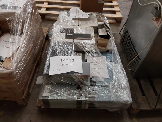 PALLET OF APPROXIMATELY 9X BOXES OF TONES SMOKE FIELD WALL TILES (1.02M2 PER BOX), 16X BOXES OF CERAGNI BISELADO DARK GREY TILES (0.75M2 PER BOX)