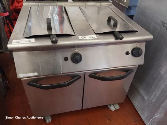 MARENO GAS FIRED FREESTANDING DOUBLE TANK DEEP FAT FRYER