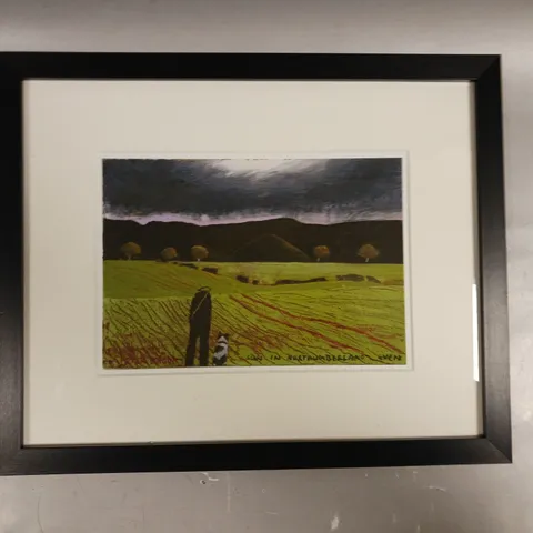 PETER BROOK SIGNED AND FRAMED SUN IN NORTHUMBERLAND ART PRINT