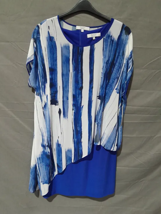 PERSONAL CHOICE BLUE DRESS WITH PATTERNED OVER TOP - 24