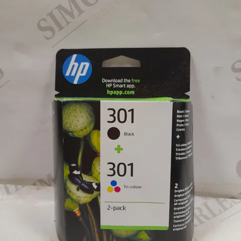 HP 301 INKJET CARTRIDGES BLACK AND TRI-COLOUR CMY 2-PACK N9J72AE (SEALED)