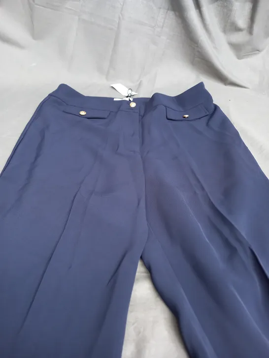 WALLIS PETITE MILITARY BUTTON TAB KICKFLARE TROUSERS - SIZE 14