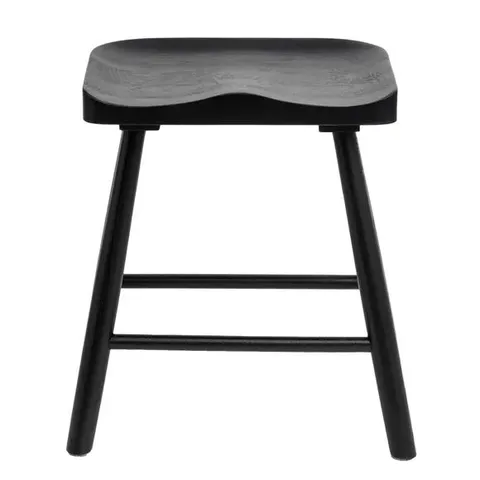 BOXED LOXWOOD SELF ASSEMBLY STOOL  IN BLACK - H46 X W43 X D33 CM 