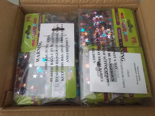 LOT OF 3 BOXES OF BRAND NEW 10MM STAR CONFETTI IN MULTI - 144 PIECES PER BOX / TOTAL 432