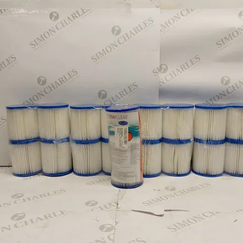 BOX OF APPROXIMATELY 18X BRAND NEW BESTWAY SIZE 1 POOL FILTER CATRIDGES