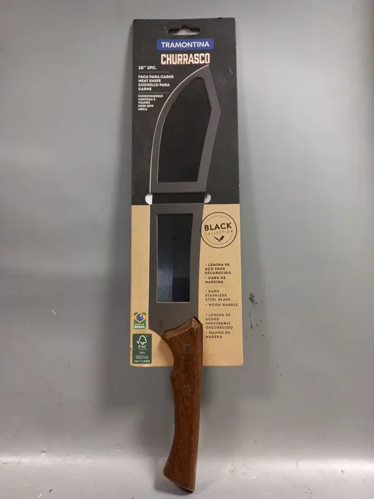 TRAMONTINA CHURRASCO 10" BLACK COLLECTION MEAT KNIFE - COLLECTION ONLY 