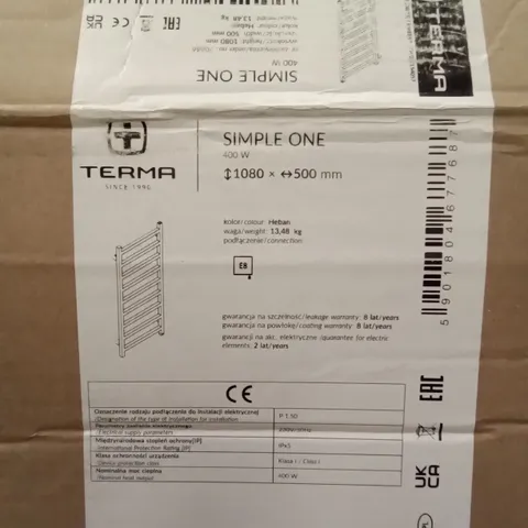 BOXED TERMA 400W ELECTRIC TOWEL RAIL - WHITE