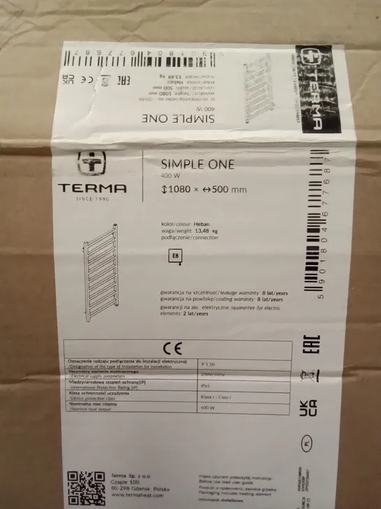 BOXED TERMA 400W ELECTRIC TOWEL RAIL - WHITE