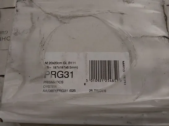 PALLET TO CONTAIN APPROX 96 X CARTONS OF JOHNSON PRISMATICS OYSTER GLAZED WALL TILES - 25 TILES PER CARTON // SIZE: 197 X 197 X 6.5mm