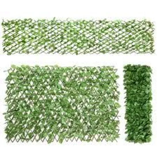 BOXED COSTWAY ARTIFICIAL LEAF FAUX IVY PRIVACY FENCE SCREEN EXPANDABLE RETRACTABLE LIVING WALL (1 BOX)