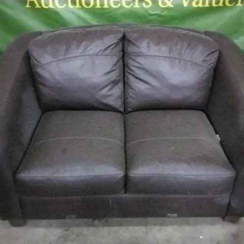 QUALITY 2 SEATER DARK BROWN LEATHER SOFA