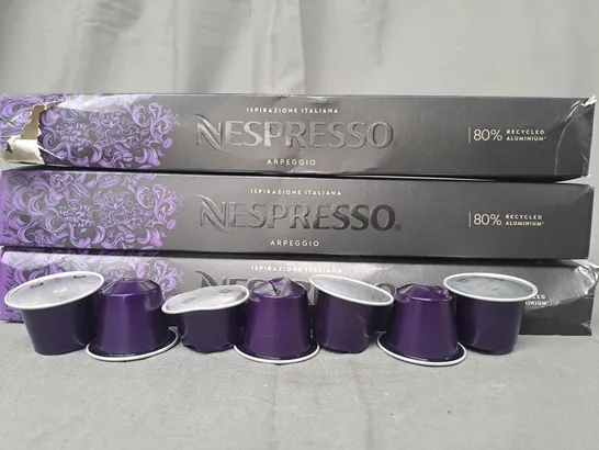 APPROXIMATELY 4 BOXES OF NESPRESSO ARPEGGIO COFFEE PODS