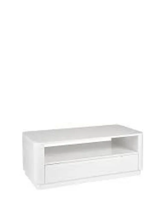 BOXED GLEAM COFFEE TABLE IN WHITE - 1OF1