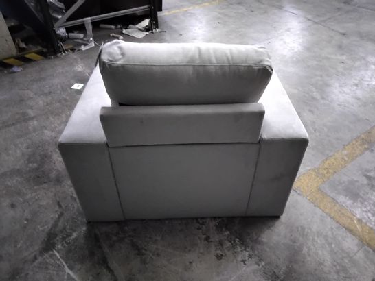 DESIGNER GREY FABRIC ARMCHAIR