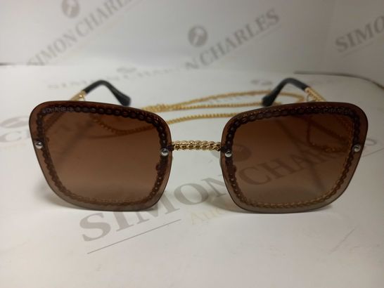 CHANEL STYLE SUNGLASSES WITH CLIP ON NECK CHAIN