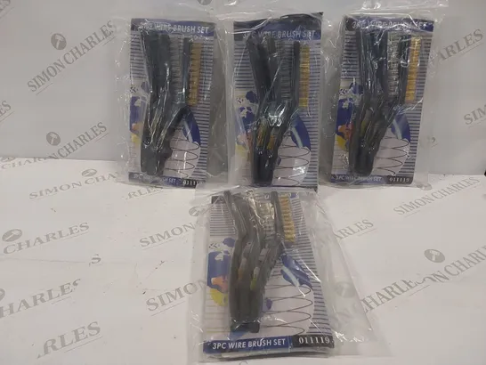 8 PACKS OF BRAND NEW 3PC WIRE BRUSH SETS 