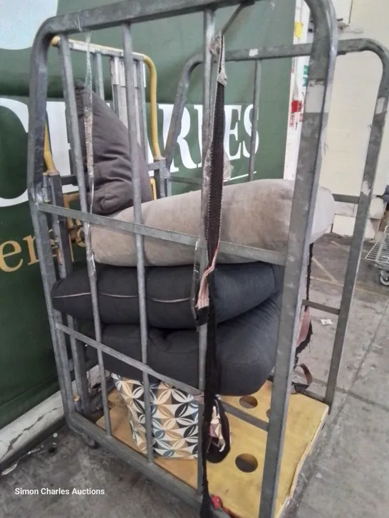 CAGE OF ASSORTED CUSHIONS 