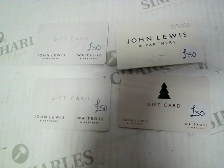 £200 JOHN LEWIS/WAITROSE GIFT CARDS 3164029Simon Charles Auctioneers