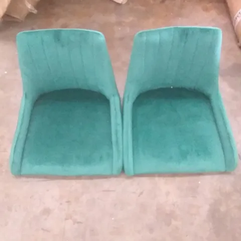 PACKAGED 2X BAR STOOLS (SEATS ONLY) - VELVET GREEN