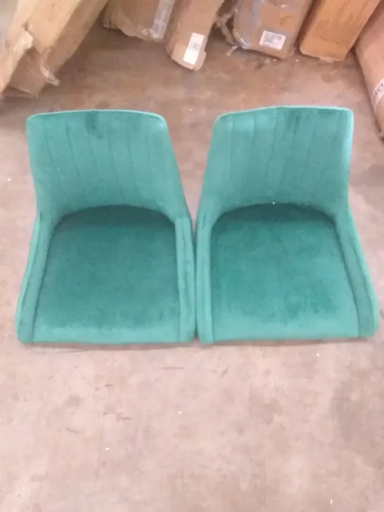 PACKAGED 2X BAR STOOLS (SEATS ONLY) - VELVET GREEN